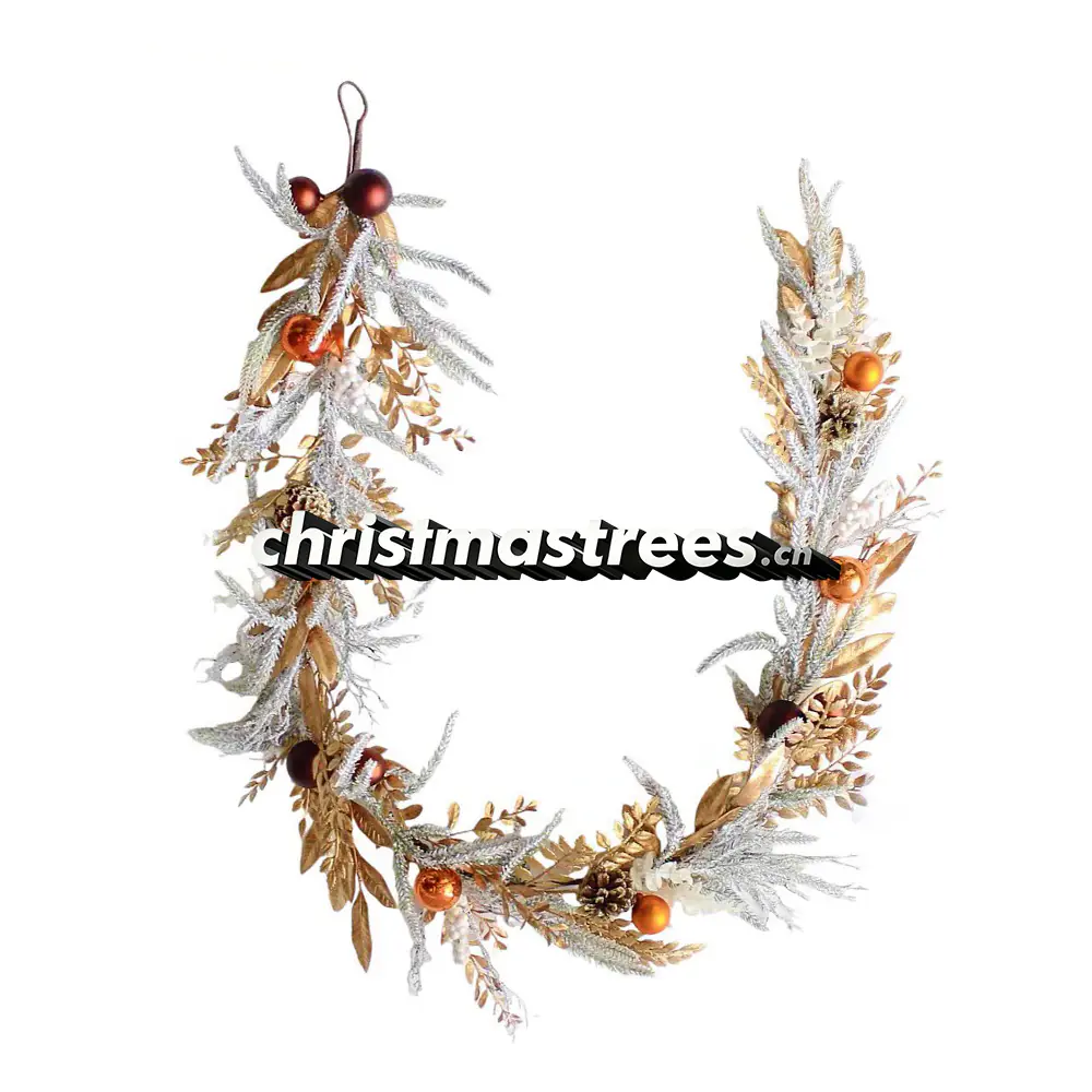 Neutral Boho Christmas Garland with Pinecones & Dried Foliage, Unlit G026