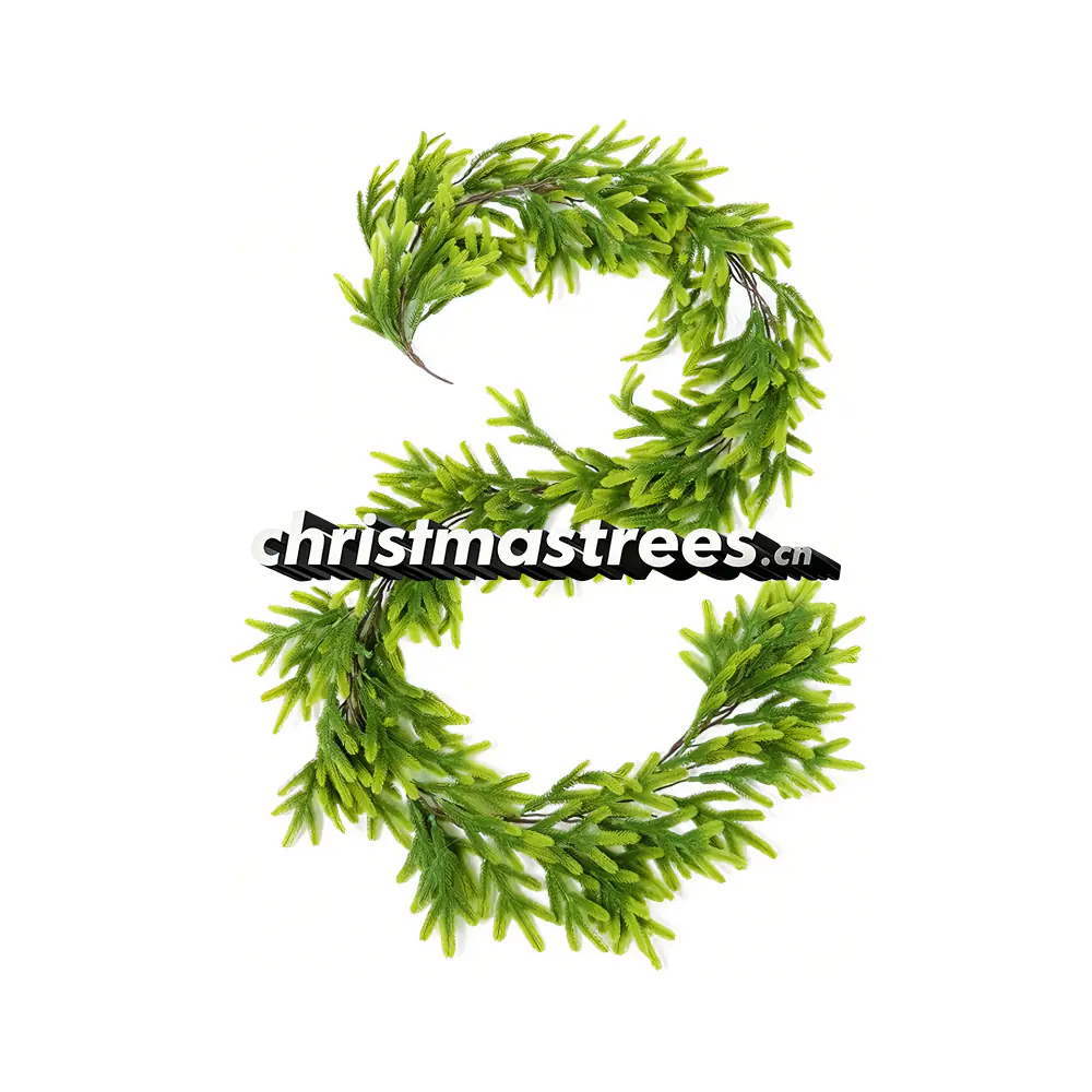 Thin Needle Pine Christmas Garland, Light Green Artificial Greenery G041