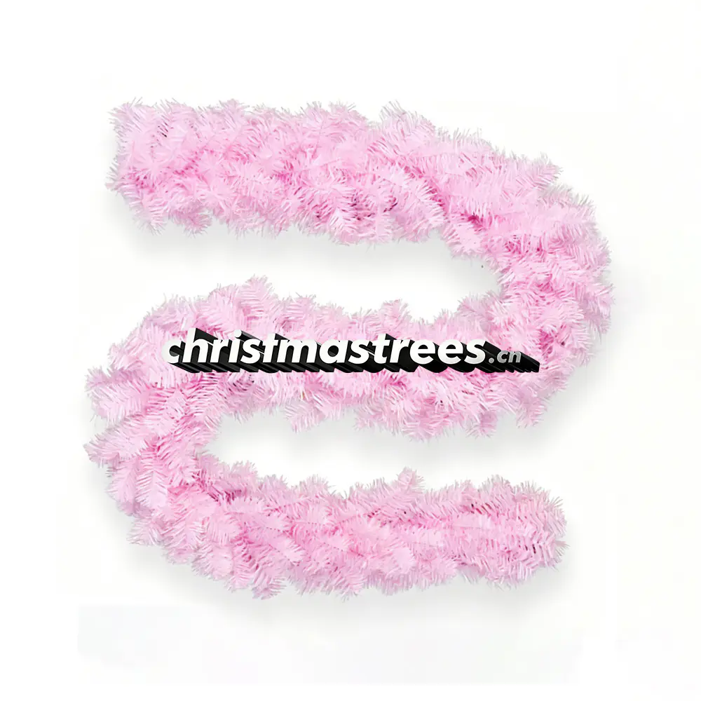 Pink Flocked Christmas Garland, Pastel Holiday Decor, Cute Girly Style G067