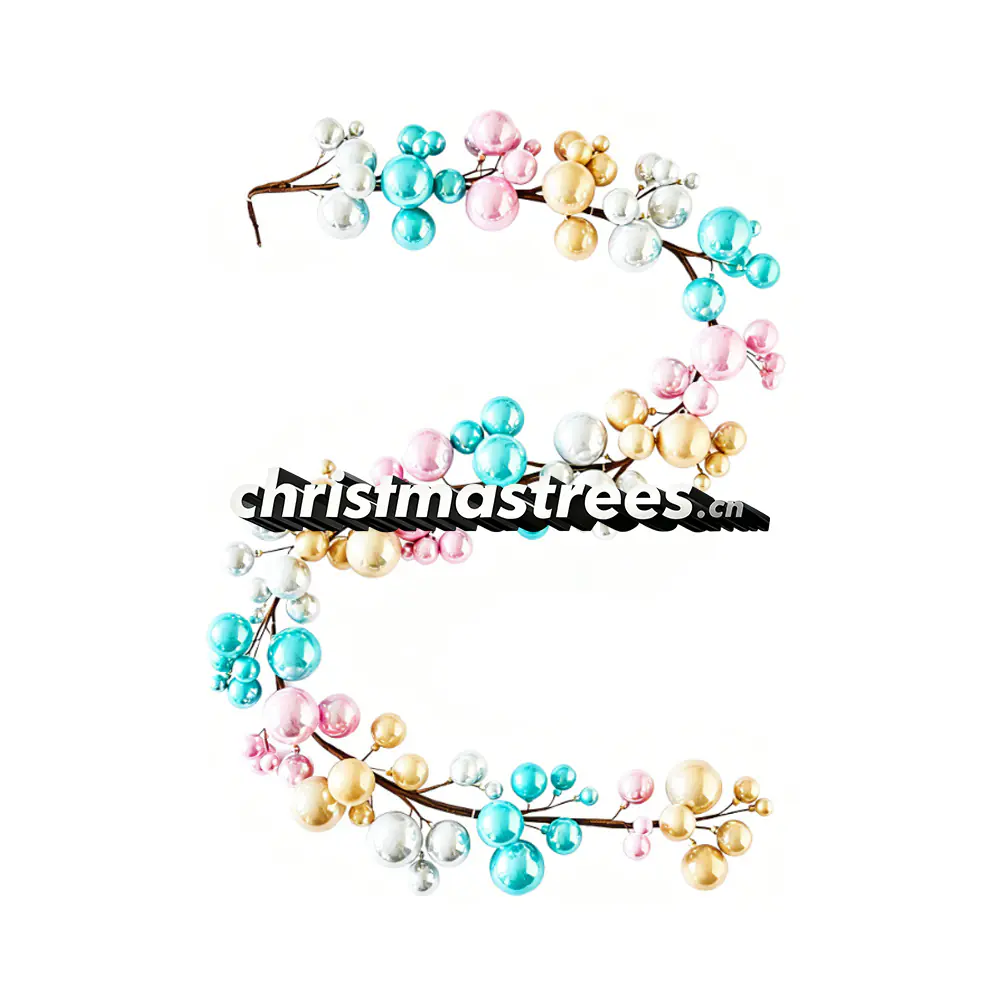 Pastel Candy Color Christmas Berry Garland, Whimsical Boho Holiday Decor G069