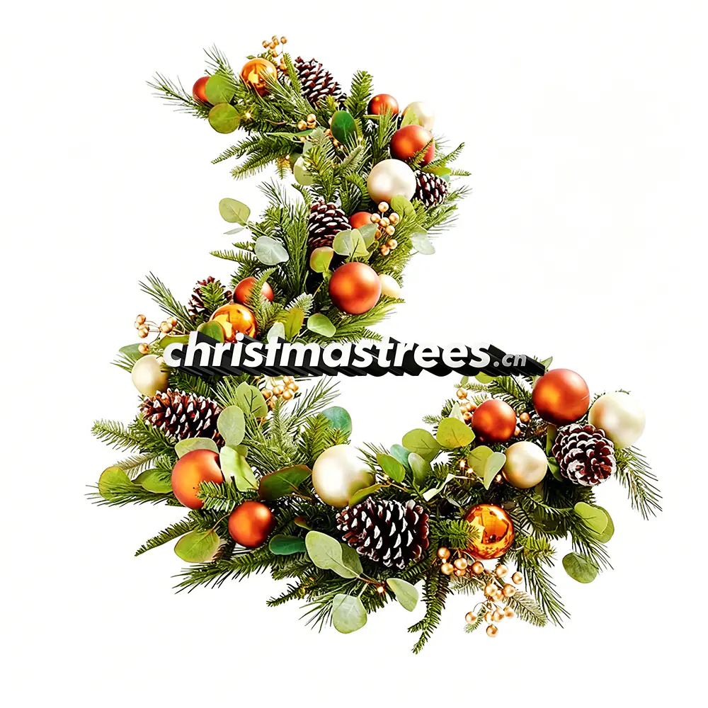 Fruit & Pinecone Christmas Garland with Oranges, Rustic Farmhouse Decor G076