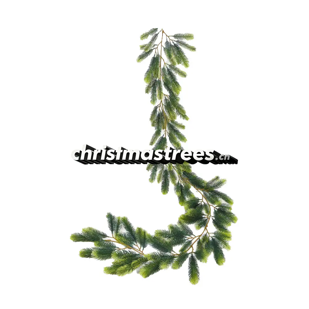 Natural Dark Green Pine Christmas Garland, Unlit, Real Touch Greenery G083