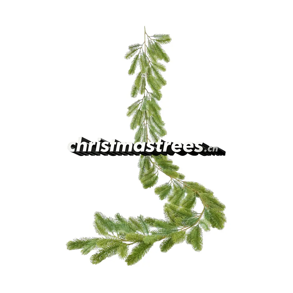 Light Green Artificial Pine Christmas Garland, Unlit, Fresh Holiday Greenery G084