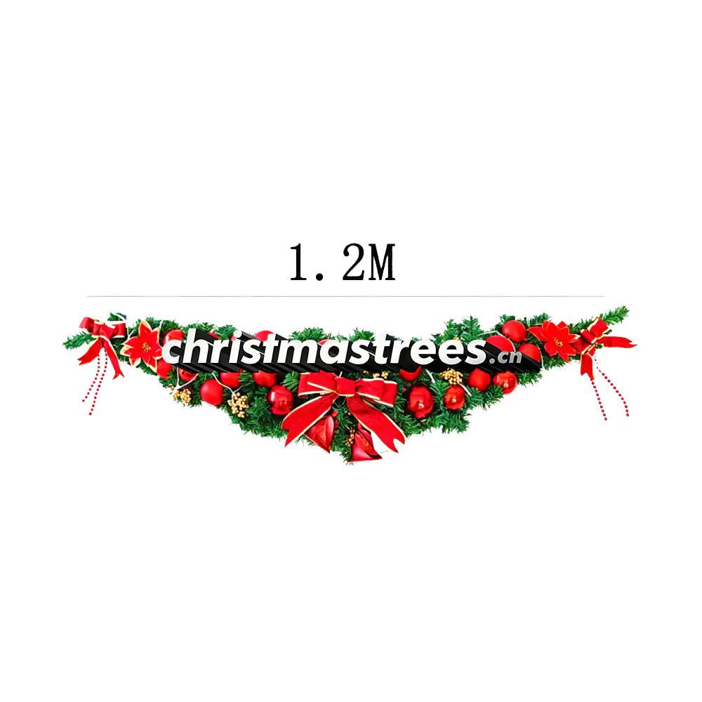 1.2m Red Christmas Mantel Garland with Bows and Berries, Unlit G109