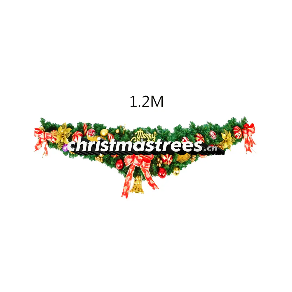 1.2m Red and Gold Decorated Christmas Mantel Garland, Traditional Style G110