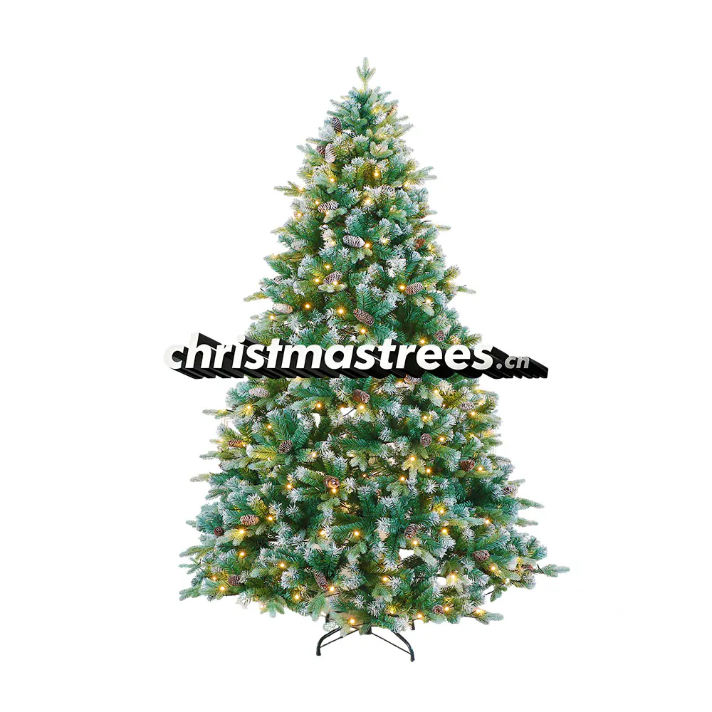 Pre-lit Green Artificial Christmas Tree with Warm White LED Lights, Full Realistic Branches L081